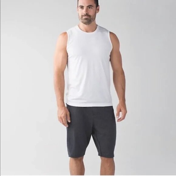 NEW Lululemon Grey “For The People” Drawstring Yoga Shorts size M